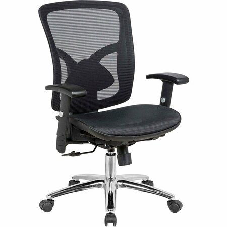 INTERION BY GLOBAL INDUSTRIAL Interion Mesh Back Task Chair w/ Fabric Seat, Black w/ Chrome Frame 695942BK